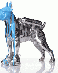 Cloned_Bulldog_with_pet_bottle_2011_silver_bronze_