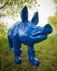 blue-pig-in-forrest