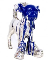 blueCloned silver-plated bronze chihuahua with shoes (1) copy